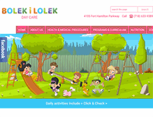 Tablet Screenshot of bolekilolekdaycare.com